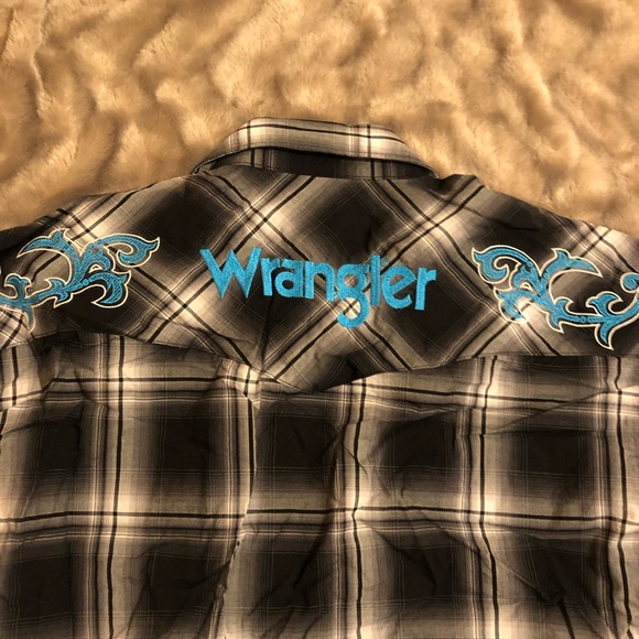 Wrangler Logo Long Sleeve Snap Show Shirt, LT - Picture 6 of 6